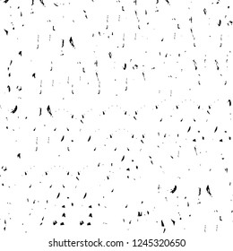 Grunge overlay layer. Abstract black and white vector background. Monochrome vintage surface with dirty pattern in cracks, spots, dots. Old wall in dark horror style design