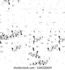 Grunge overlay layer. Abstract black and white vector background. Monochrome vintage surface with dirty pattern in cracks, spots, dots. Old wall in dark horror style design