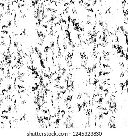 Grunge overlay layer. Abstract black and white vector background. Monochrome vintage surface with dirty pattern in cracks, spots, dots. Old wall in dark horror style design