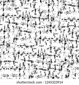 Grunge overlay layer. Abstract black and white vector background. Monochrome vintage surface with dirty pattern in cracks, spots, dots. Old wall in dark horror style design