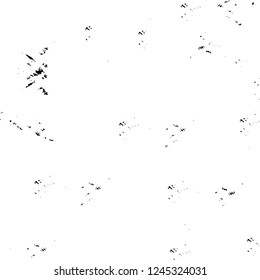Grunge overlay layer. Abstract black and white vector background. Monochrome vintage surface with dirty pattern in cracks, spots, dots. Old wall in dark horror style design
