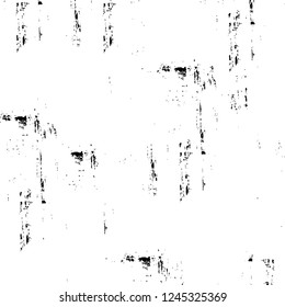 Grunge overlay layer. Abstract black and white vector background. Monochrome vintage surface with dirty pattern in cracks, spots, dots. Old wall in dark horror style design