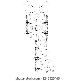 Grunge overlay layer. Abstract black and white vector background. Monochrome vintage surface with dirty pattern in cracks, spots, dots. Old wall in dark horror style design