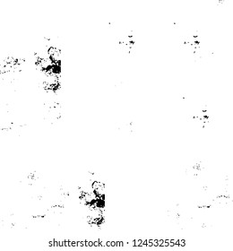 Grunge overlay layer. Abstract black and white vector background. Monochrome vintage surface with dirty pattern in cracks, spots, dots. Old wall in dark horror style design