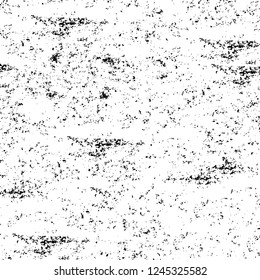 Grunge overlay layer. Abstract black and white vector background. Monochrome vintage surface with dirty pattern in cracks, spots, dots. Old wall in dark horror style design