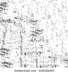 Grunge overlay layer. Abstract black and white vector background. Monochrome vintage surface with dirty pattern in cracks, spots, dots. Old wall in dark horror style design