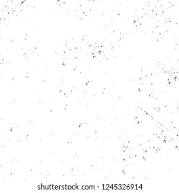 Grunge overlay layer. Abstract black and white vector background. Monochrome vintage surface with dirty pattern in cracks, spots, dots. Old wall in dark horror style design