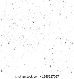 Grunge overlay layer. Abstract black and white vector background. Monochrome vintage surface with dirty pattern in cracks, spots, dots. Old wall in dark horror style design
