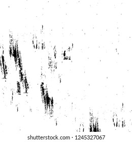 Grunge overlay layer. Abstract black and white vector background. Monochrome vintage surface with dirty pattern in cracks, spots, dots. Old wall in dark horror style design
