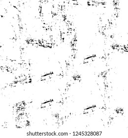 Grunge overlay layer. Abstract black and white vector background. Monochrome vintage surface with dirty pattern in cracks, spots, dots. Old wall in dark horror style design