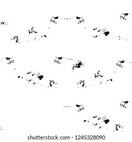 Grunge overlay layer. Abstract black and white vector background. Monochrome vintage surface with dirty pattern in cracks, spots, dots. Old wall in dark horror style design