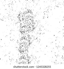Grunge overlay layer. Abstract black and white vector background. Monochrome vintage surface with dirty pattern in cracks, spots, dots. Old wall in dark horror style design