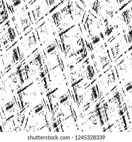 Grunge overlay layer. Abstract black and white vector background. Monochrome vintage surface with dirty pattern in cracks, spots, dots. Old wall in dark horror style design