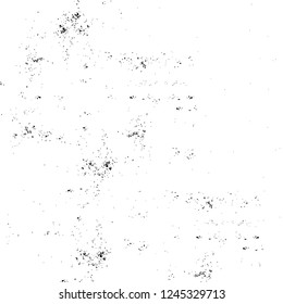 Grunge overlay layer. Abstract black and white vector background. Monochrome vintage surface with dirty pattern in cracks, spots, dots. Old wall in dark horror style design