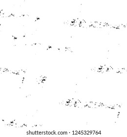 Grunge overlay layer. Abstract black and white vector background. Monochrome vintage surface with dirty pattern in cracks, spots, dots. Old wall in dark horror style design