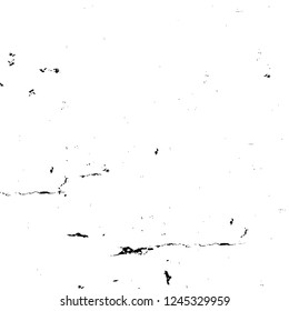 Grunge overlay layer. Abstract black and white vector background. Monochrome vintage surface with dirty pattern in cracks, spots, dots. Old wall in dark horror style design