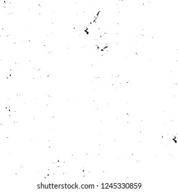 Grunge overlay layer. Abstract black and white vector background. Monochrome vintage surface with dirty pattern in cracks, spots, dots. Old wall in dark horror style design