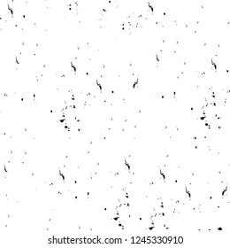 Grunge overlay layer. Abstract black and white vector background. Monochrome vintage surface with dirty pattern in cracks, spots, dots. Old wall in dark horror style design