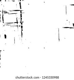 Grunge overlay layer. Abstract black and white vector background. Monochrome vintage surface with dirty pattern in cracks, spots, dots. Old wall in dark horror style design