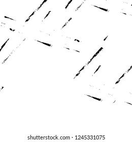 Grunge overlay layer. Abstract black and white vector background. Monochrome vintage surface with dirty pattern in cracks, spots, dots. Old wall in dark horror style design