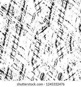 Grunge overlay layer. Abstract black and white vector background. Monochrome vintage surface with dirty pattern in cracks, spots, dots. Old wall in dark horror style design