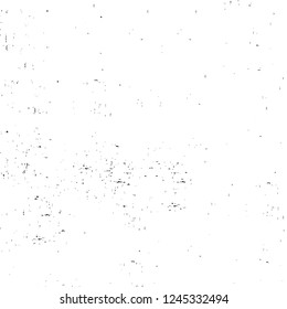 Grunge overlay layer. Abstract black and white vector background. Monochrome vintage surface with dirty pattern in cracks, spots, dots. Old wall in dark horror style design