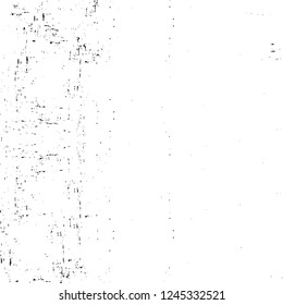 Grunge overlay layer. Abstract black and white vector background. Monochrome vintage surface with dirty pattern in cracks, spots, dots. Old wall in dark horror style design