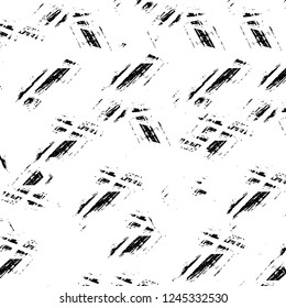 Grunge overlay layer. Abstract black and white vector background. Monochrome vintage surface with dirty pattern in cracks, spots, dots. Old wall in dark horror style design