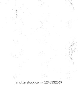 Grunge overlay layer. Abstract black and white vector background. Monochrome vintage surface with dirty pattern in cracks, spots, dots. Old wall in dark horror style design