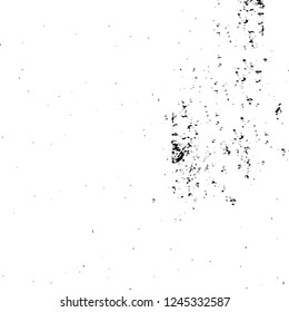 Grunge overlay layer. Abstract black and white vector background. Monochrome vintage surface with dirty pattern in cracks, spots, dots. Old wall in dark horror style design