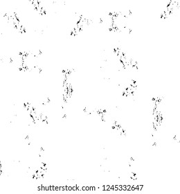 Grunge overlay layer. Abstract black and white vector background. Monochrome vintage surface with dirty pattern in cracks, spots, dots. Old wall in dark horror style design