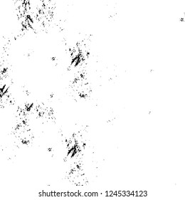 Grunge overlay layer. Abstract black and white vector background. Monochrome vintage surface with dirty pattern in cracks, spots, dots. Old wall in dark horror style design