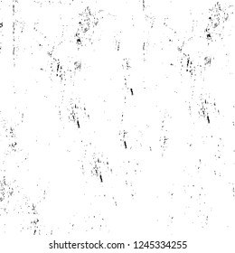 Grunge overlay layer. Abstract black and white vector background. Monochrome vintage surface with dirty pattern in cracks, spots, dots. Old wall in dark horror style design