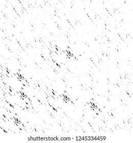 Grunge overlay layer. Abstract black and white vector background. Monochrome vintage surface with dirty pattern in cracks, spots, dots. Old wall in dark horror style design