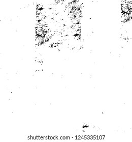 Grunge overlay layer. Abstract black and white vector background. Monochrome vintage surface with dirty pattern in cracks, spots, dots. Old wall in dark horror style design