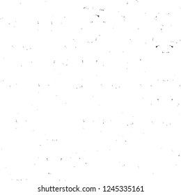 Grunge overlay layer. Abstract black and white vector background. Monochrome vintage surface with dirty pattern in cracks, spots, dots. Old wall in dark horror style design
