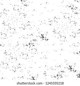 Grunge overlay layer. Abstract black and white vector background. Monochrome vintage surface with dirty pattern in cracks, spots, dots. Old wall in dark horror style design