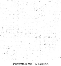 Grunge overlay layer. Abstract black and white vector background. Monochrome vintage surface with dirty pattern in cracks, spots, dots. Old wall in dark horror style design