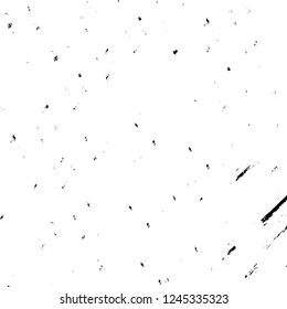 Grunge overlay layer. Abstract black and white vector background. Monochrome vintage surface with dirty pattern in cracks, spots, dots. Old wall in dark horror style design