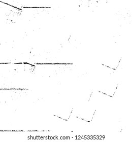 Grunge overlay layer. Abstract black and white vector background. Monochrome vintage surface with dirty pattern in cracks, spots, dots. Old wall in dark horror style design