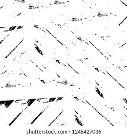 Grunge overlay layer. Abstract black and white vector background. Monochrome vintage surface with dirty pattern in cracks, spots, dots. Old wall in dark horror style design