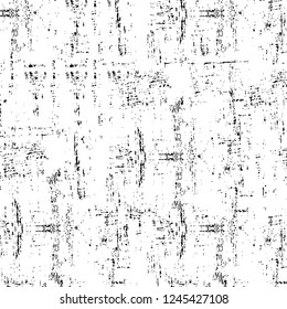 Grunge overlay layer. Abstract black and white vector background. Monochrome vintage surface with dirty pattern in cracks, spots, dots. Old wall in dark horror style design