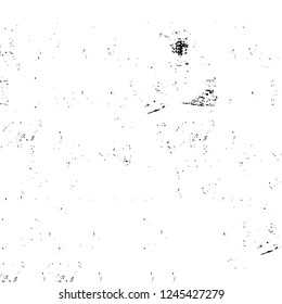 Grunge overlay layer. Abstract black and white vector background. Monochrome vintage surface with dirty pattern in cracks, spots, dots. Old wall in dark horror style design