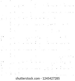 Grunge overlay layer. Abstract black and white vector background. Monochrome vintage surface with dirty pattern in cracks, spots, dots. Old wall in dark horror style design