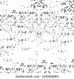 Grunge overlay layer. Abstract black and white vector background. Monochrome vintage surface with dirty pattern in cracks, spots, dots. Old wall in dark horror style design