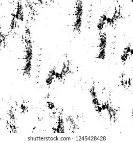 Grunge overlay layer. Abstract black and white vector background. Monochrome vintage surface with dirty pattern in cracks, spots, dots. Old wall in dark horror style design