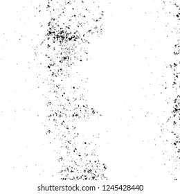 Grunge overlay layer. Abstract black and white vector background. Monochrome vintage surface with dirty pattern in cracks, spots, dots. Old wall in dark horror style design