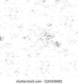 Grunge overlay layer. Abstract black and white vector background. Monochrome vintage surface with dirty pattern in cracks, spots, dots. Old wall in dark horror style design