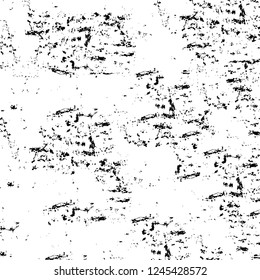Grunge overlay layer. Abstract black and white vector background. Monochrome vintage surface with dirty pattern in cracks, spots, dots. Old wall in dark horror style design