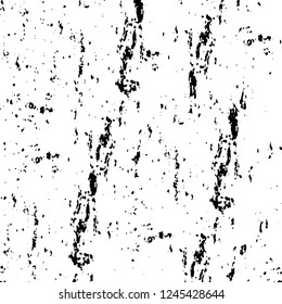 Grunge overlay layer. Abstract black and white vector background. Monochrome vintage surface with dirty pattern in cracks, spots, dots. Old wall in dark horror style design